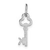 Black Bow Jewelry 14k White Gold, Hannah Collection, Mini Initial K Shamrock Key Charm - 3 of 4