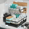 Attop 2-Tier Detachable Large Capacity Dish Drainer Organizerfor Kitchen Counter,  Dish Racks with Utensil Holder, Black - 4 of 4