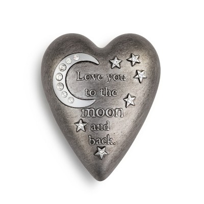 DEMDACO To The Moon Art Heart Keeper Silver