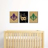 Big Dot of Happiness Mardi Gras - Fleur de Lis Wall Art, New Orleans Decor, & Masquerade Themed Room Home Decorations - 7.5 x 10 inches - Set of 3 - 2 of 4