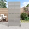 PexFix 72" x 35" Louvered Design Metal Privacy Screen Freestanding Outdoor Divider Panel for Patio Deck Balcony Heavy Duty Base Weatherproof Gray - 2 of 4