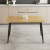 Lirago 47.2"W * 27.5"D * 28.7"H Modern Minimalist MDF Dining Table with Black Metal Legs-4-6 Seater for Small Kitchens & Apartments - 2 of 4