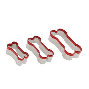 Unique Bargains Cookie Cutters 3 Pcs Christmas Truck Cookie Mould Set Dishwasher Safe Stainless Steel Plastic-coated Red Silver Tone 1 Set - 1 of 4