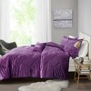 Gulches Twin Twin XL Purple 3 Piece Velvet Comforter Set with Throw Pillow - 4 of 4