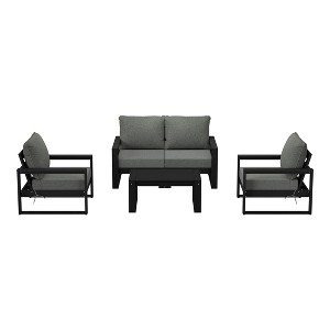 WestinTrends Montara 5-Piece Modern HDPE Outdoor Patio Furniture Sofa Conversation Set with Coffee Table - 1 of 4