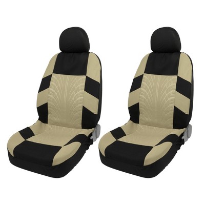 Motor Trend Beige Faux Leather car Seat cover for Front Seats, 1