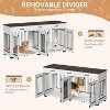 Acekool 71" Dual Dog Crate Furniture - Storage Drawers & Adjustable Divider - 4 of 4