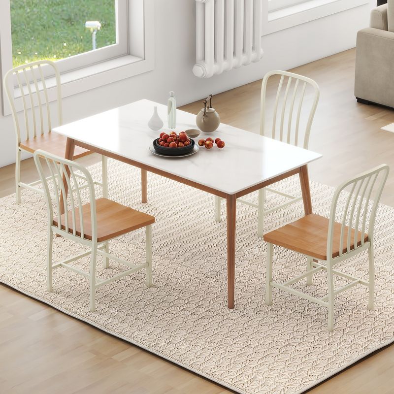 Tangkula Dining Chair Set of 4 Armless Spindle Back Kitchen Chairs w/ Ergonomic Seat, 2 of 11