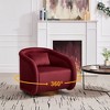 Sapphtopaz Accent Chair with 360°Swivel, Upholstered Barrel Chair with Pumpkin-Shaped Armrests Chair for Bedroom, Living Room, Office - 3 of 4