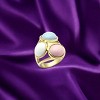 Slickblue Women's Brass Ring with Synthetic Multi-Color Stone - IP Gold Plating, Elegant Jewelry, Size 5-7 - 2 of 4