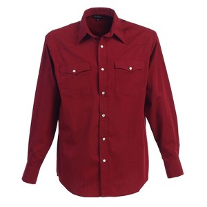 Gioberti Men's Solid Long Sleeve Western Shirt with Pearl Snap-on Buttons - 1 of 3