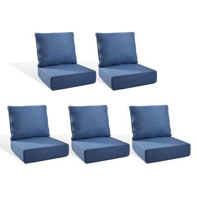 Buenhomino 24"x22" Outdoor Deep Seat Cushion Set, 6-inch Thicked Waterproof Patio Furniture Cushions with Removable Cover,8 Colors