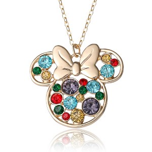 Disney Minnie Mouse Fashion Multi-Color Stone Minnie Mouse Necklace - 1 of 4