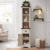 OKD 68″ Bathroom Floor Cabinets, Tall Linen Towers with Adjustable Shelves - 2 of 4