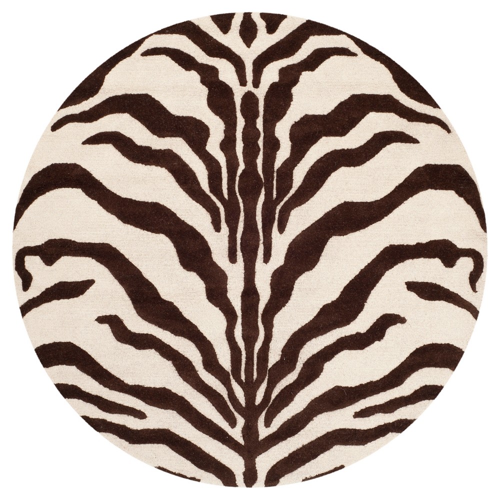 6' Geometric Area Rug Ivory/Brown - Safavieh