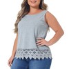 Agnes Orinda Women's Plus Size Swing Lace Flowy Sleeveless Casual Tank Tops - 2 of 4