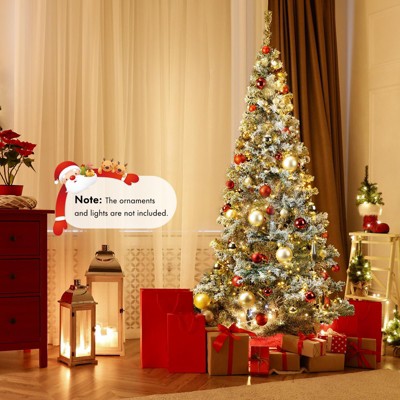 6 Ft Snow Flocked Artificial Christmas Tree with Metal Stand