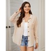 BLUEMING Womens Waffle Knit Shacket Jacket Casual Long Sleeve Button Down Shirts Dressy Blouses Tops - 3 of 4