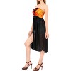LA LEELA Women's Summer Boho Beach Halter Smocked Mini Swing Dress Tube Top Strapless Dresses for Women One Size Deep Carrot, Slit Plain - 3 of 4