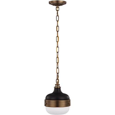 Feiss Cadence 8" Wide Antique Brass Mini Pendant Light