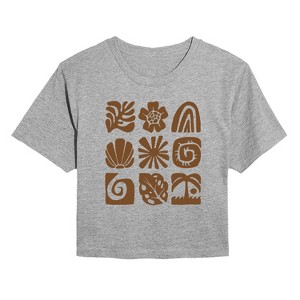 Women's - Instant Message - Beach Squares Cropped Graphic T-Shirt - 1 of 4