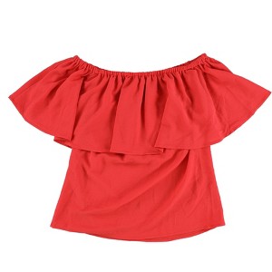 bar III Womens Ruffled Off the Shoulder Blouse - 1 of 2