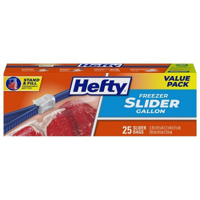 Hefty Gallon Freezer Storage Slider Bags - 25ct