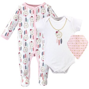 Little Treasure Baby Girl Sleep and Play, Bodysuit and Bib, Dream Catcher - 1 of 1
