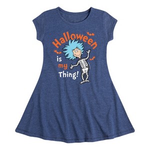 Girls' - Dr. Seuss - Halloween Is My Thing Fit & Flair Cap Sleeve Dress - 1 of 4