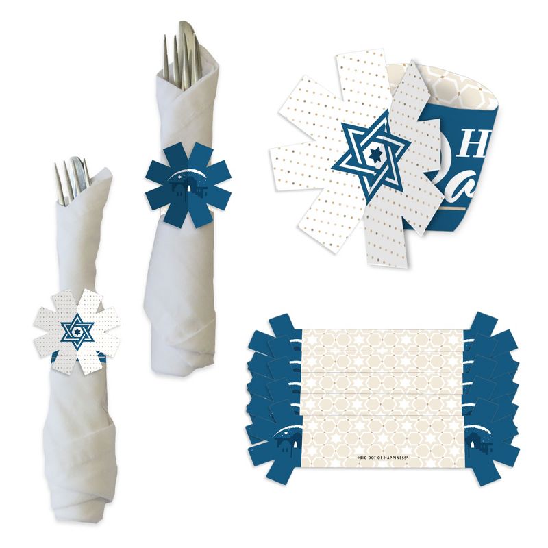 Big Dot of Happiness Happy Passover - Pesach Jewish Holiday Party Paper Napkin Holder - Napkin Rings - Set of 24, 1 of 10