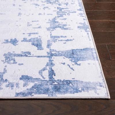 Tacoma 4' x 6' Gray and Navy Synthetic Area Rug