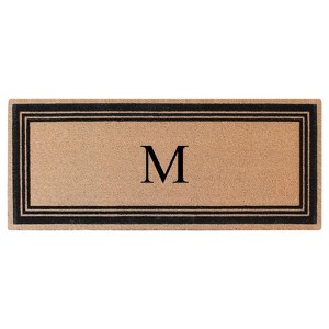 A1HC Natural Coir and PVC Backing Classic Border Flock Monogrammed Door Mat, Anti-Shed Entry Doormat - 1 of 4