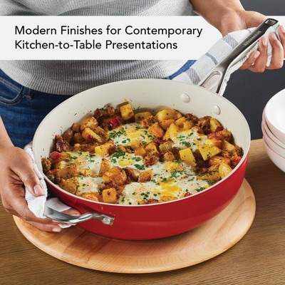 Empire Red 5 Quart Nonstick Aluminum Saute Pan with Lid