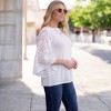 Amaryllis Women's Long-Sleeve Mixed Floral Fabric Top Boat Neck Stylish Versatile - 3 of 4