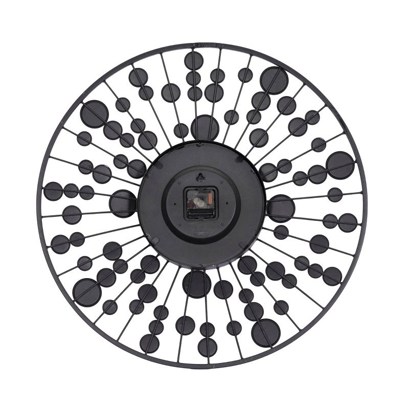 26&#34;x26&#34; Metal Starburst Radial Wall Clock with Mirrored Accents Black - Olivia &#38; May, 5 of 7