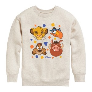 Boys' - Disney - Simba, Pumbaa, Timon, & Zazu Graphic Long Sleeve Fleece Sweatshirt - 1 of 4