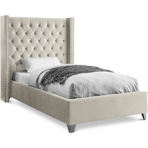 Meridian Furniture,Aiden Velvet Bed - 1 of 4