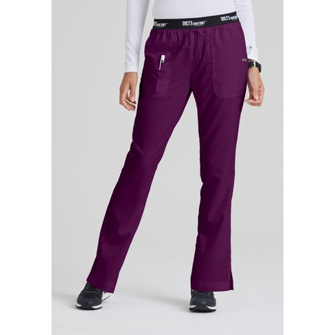 Grey's Anatomy Classic Women's Aubrey 3-pocket Low-rise Flared Leg Scrub  Pant Petite X Large Wine : Target