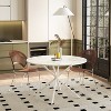 Round Dining Table for 4, Crisscross Iron Legs with 2-Piece Removable Top & Matte Finish – Maison Boucle - 2 of 4