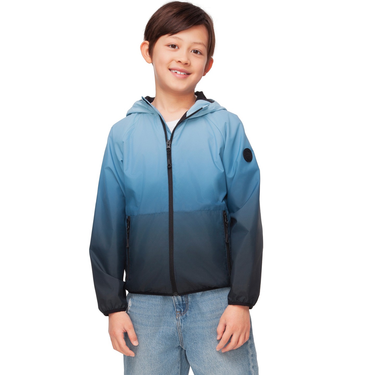 Куртка Rokka&Rolla Ombré Windbreaker Fleece Lined Jacket-Navy для мальчиков, цвет: Тёмно-синий — фото 6