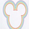 Women's - Disney - Rainbow Outline Mickey Silhouette Short Sleeve Graphic T-Shirt - 2 of 4