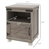 Vynxaria Farmhouse Modern Side Table with Storage - Gray, Open Shelf & Cupboard, 17.7" W x 15.4" D x 23.6" H - 4 of 4
