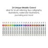 KINGART Acrylic Brush Tip Markers, 24 Metallic Colors - 2 of 4