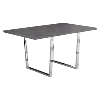 36" X 60" Dining Table Chrome Metal Gray - EveryRoom