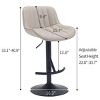 NicBex Set of 2 Swivel Adjustable Height Bar Stools,Modern Upholstered Bar Chair with Backrest for Dining Room,Kitchen,Counter,Khaki - 3 of 4