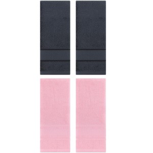 REGALWOVEN 4 Pcs Bathroom Decorative Cotton Soft Absorbent Sold Striped Hand Towel - 1 of 4