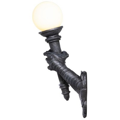 Black Resin Dragon Talon Electric Wall Sconce Set