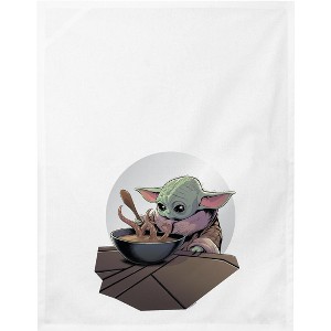 The Mandalorian Grogu Dinner Time White Dish Towel - 1 of 1