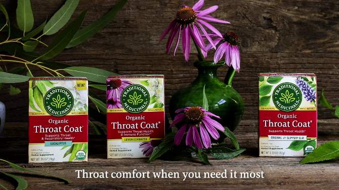 Traditional Medicinals Organic Throat Coat Herbal Dietary Supplement Herbal Tea - 16ct, 2 of 10, play video