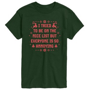 Men's - Instant Message - Tried To Nice List Short Sleeve Graphic T-Shirt - 1 of 4